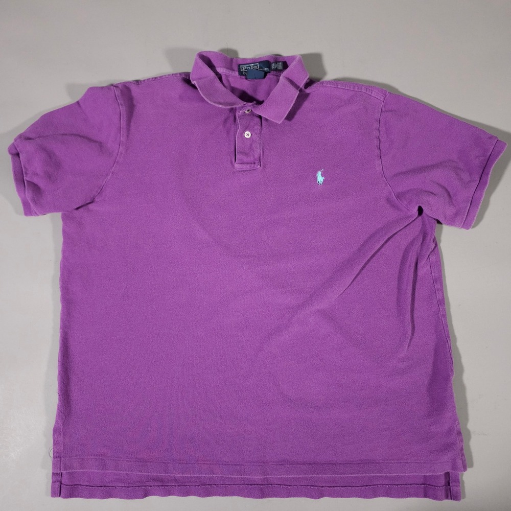 Polo Ralph Lauren Polo Shirt Mens XXL Purple Custom Fit Short Sleeve Pony Logo